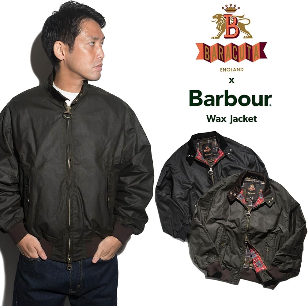 Amazon | [バブアー] X BARACUTA ワックスジャケット ブラック L