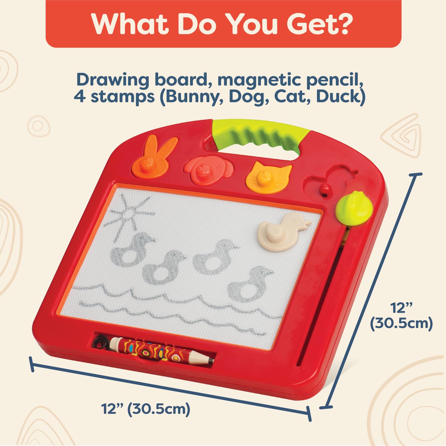 Amazon.com: B. toys – Magnetic Drawing Board – 4 Animal Stamps