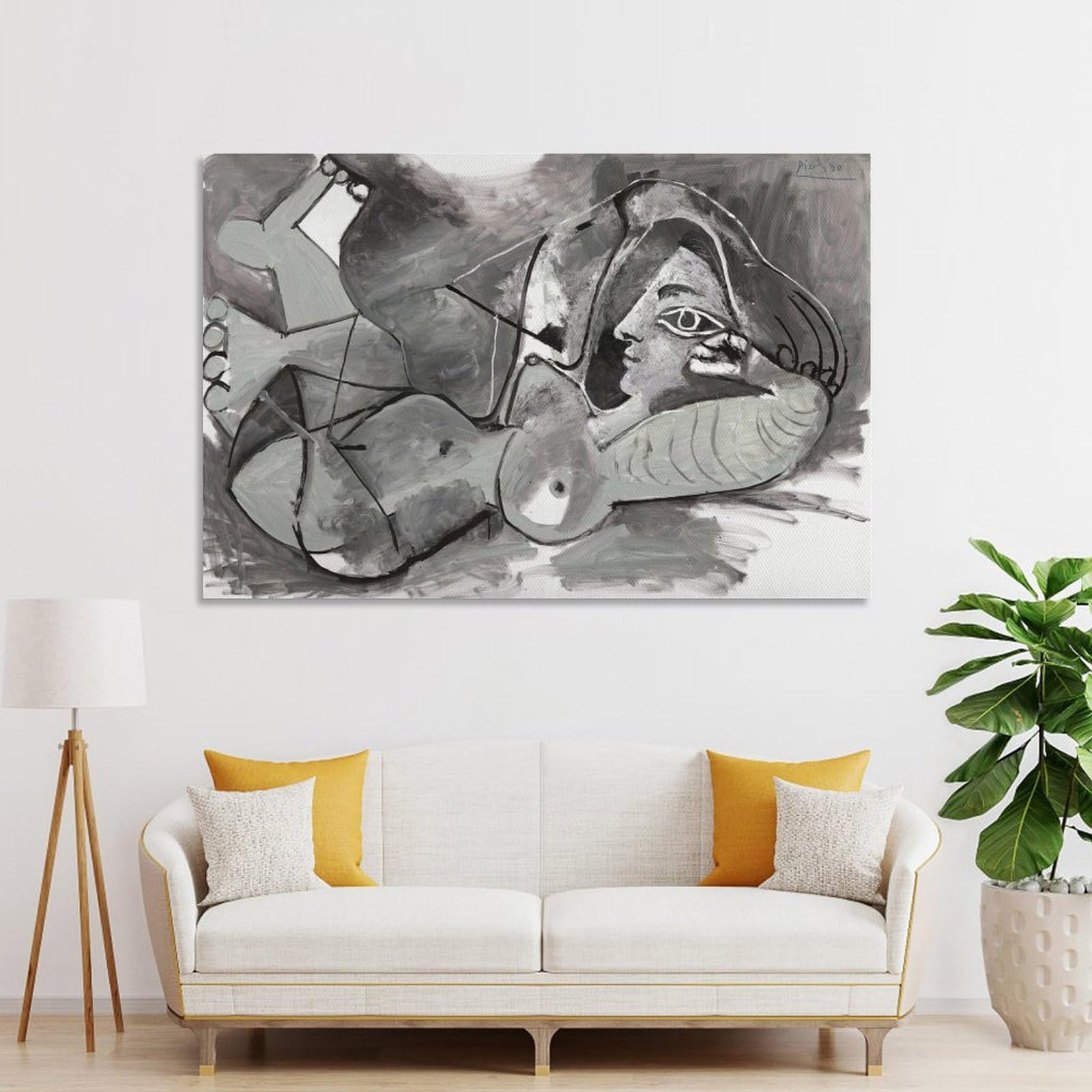 Amazon.co.jp: パブロ・ピカソ 横たわる裸婦 イラスト 版画 イメージ