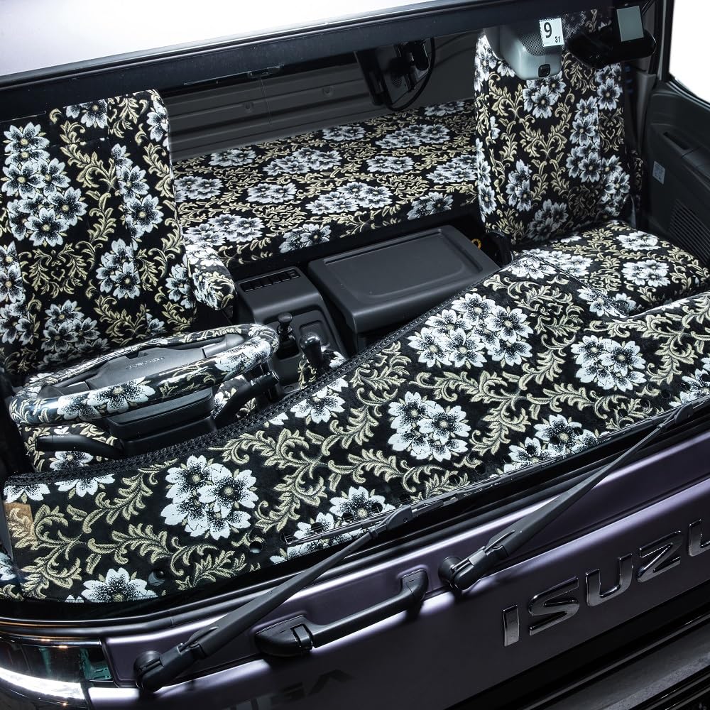 Amazon | 桜 ダッシュマット ブラック いすゞ 07エルフ標準(ハイキャブ