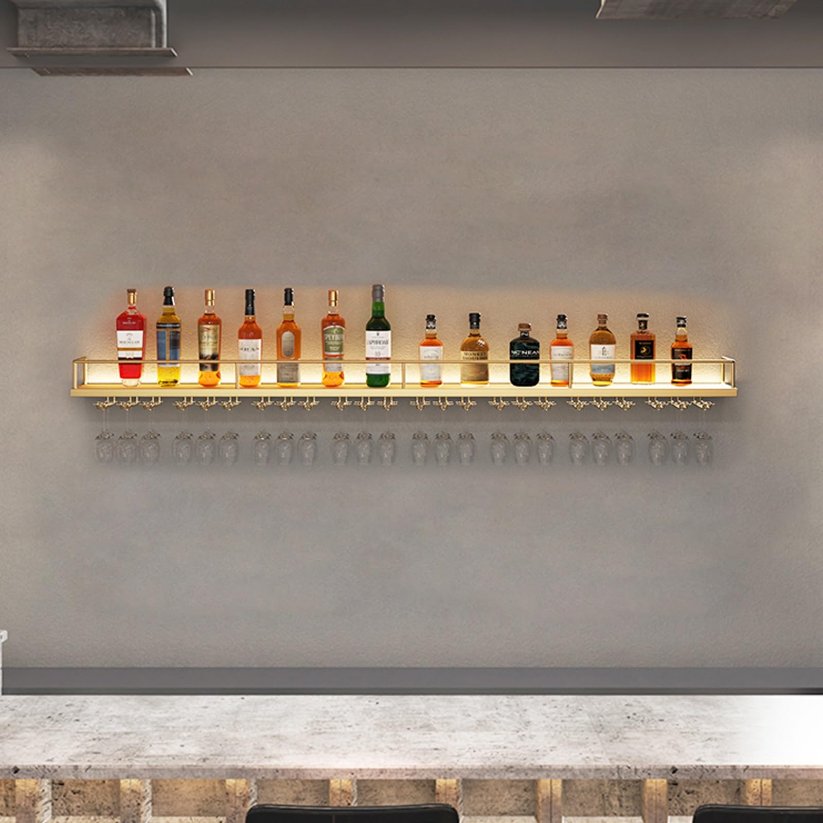 Amazon｜壁掛けアイアンワインラック,酒ラック,ボトルスタンド,酒 棚