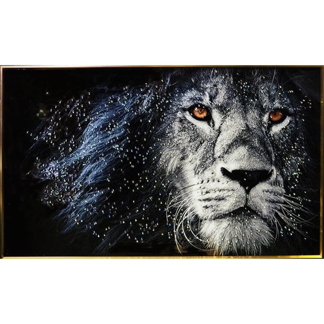 Amazon.co.jp: クリスタルアート ライオンEX アートパネル 80x50cm