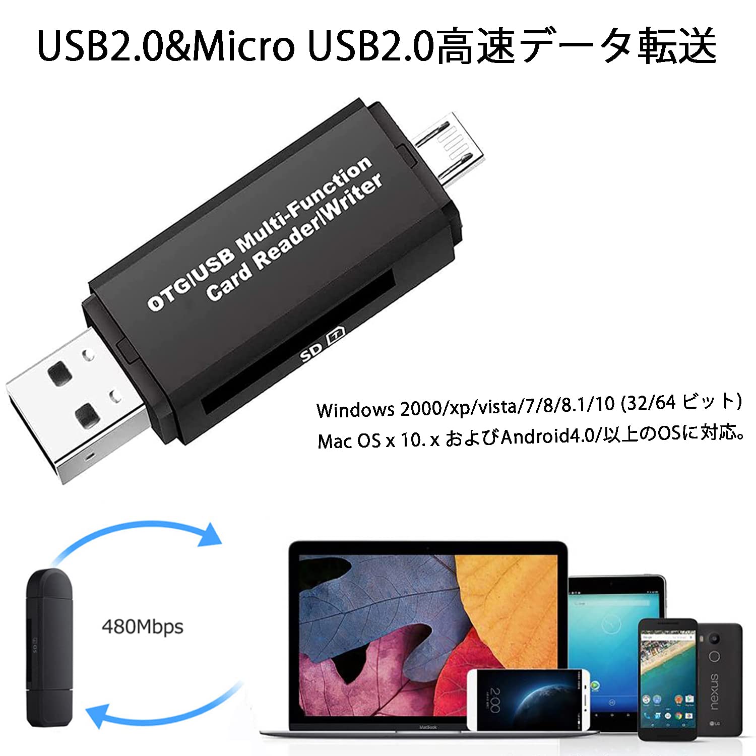 Amazon.co.jp: VJK SDメモリー カードリーダー USBマルチカード