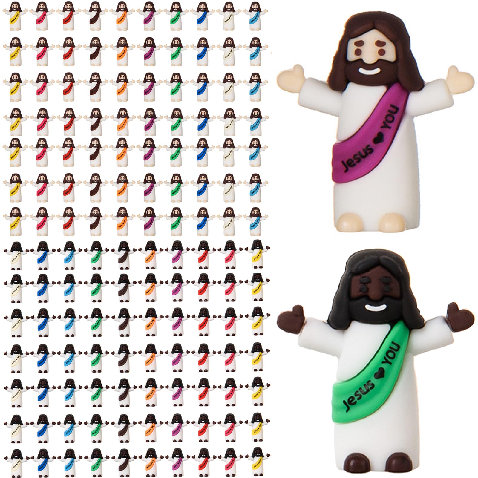 Amazon.com: ARCHCRTC 100 Pcs Mini Jesus Loves You Figurine Tiny