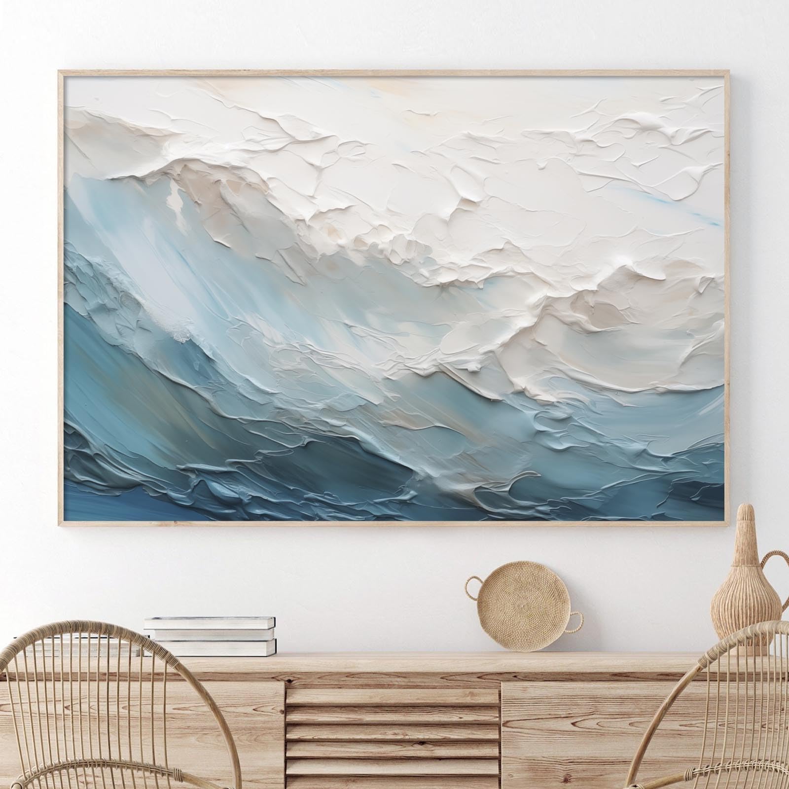 Amazon.co.jp: 抽象的な海景キャンバスウォールアート 海の波 アート