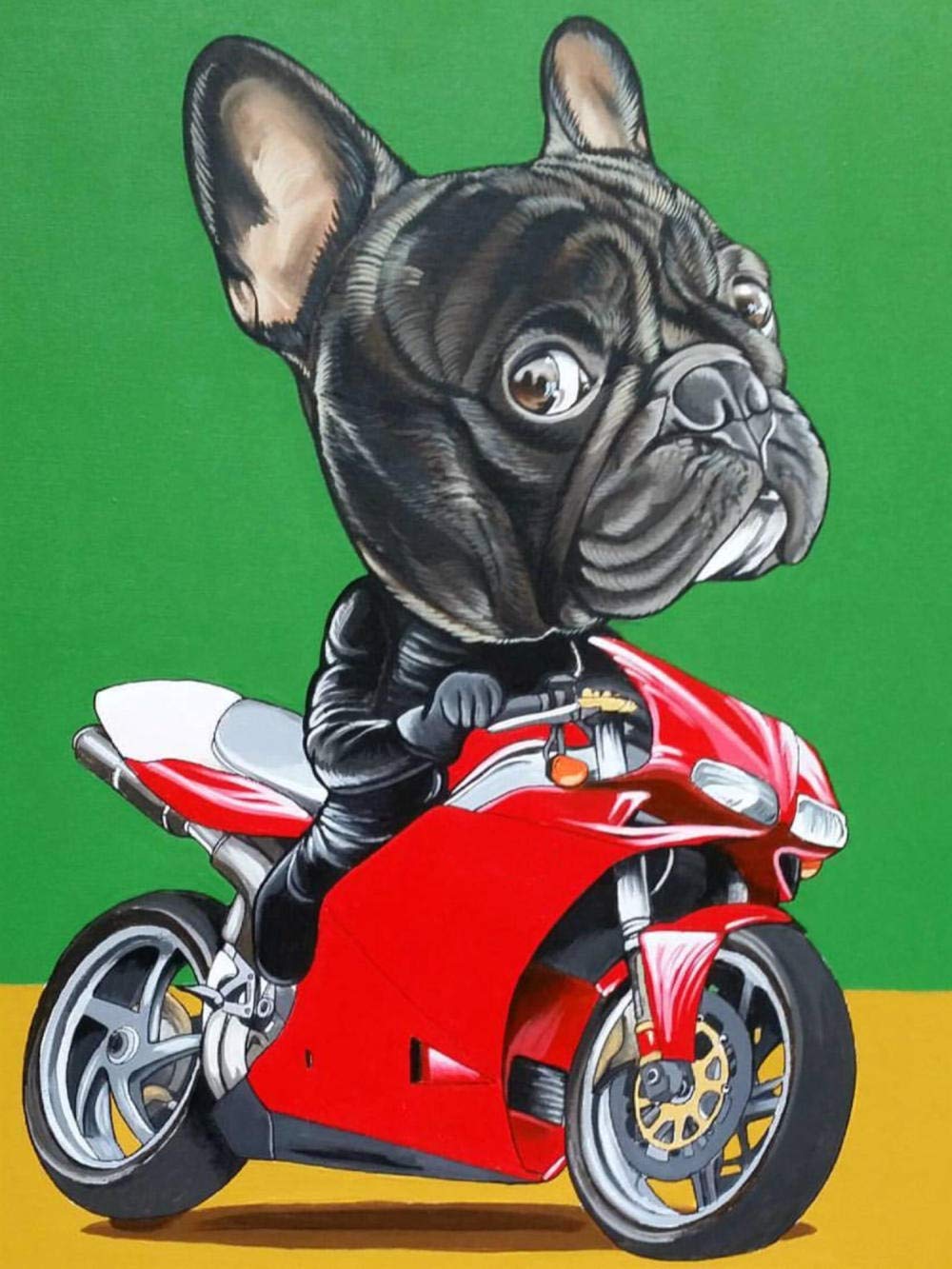 Amazon | フレンチブルドッグペット犬動物バイク﹣5DDiyダイヤモンド