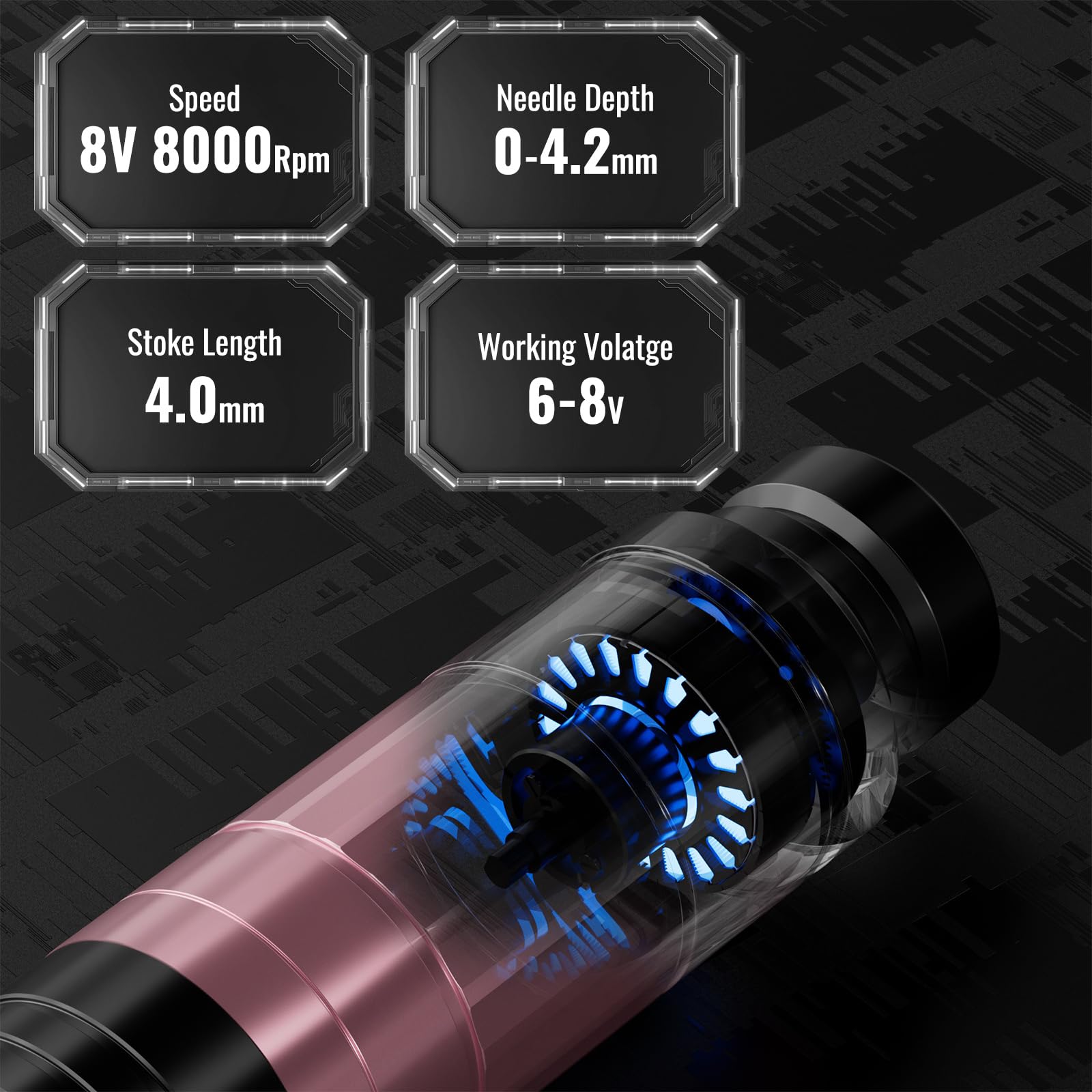 Amazon | ワームホール タトゥーガンキット ワイヤレスタトゥー マシン