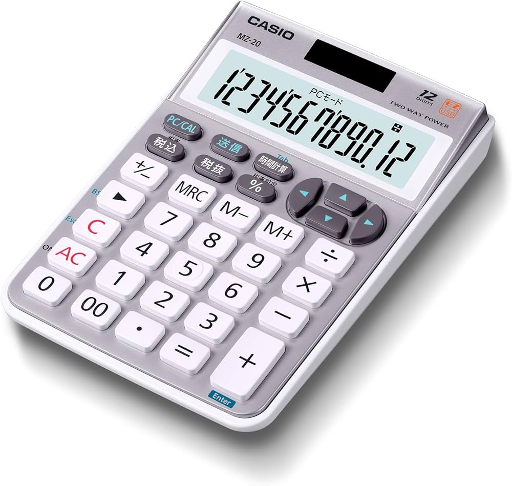 Amazon | カシオ テンキー電卓 ミニジャストタイプ 12桁 MZ-20-SR-N