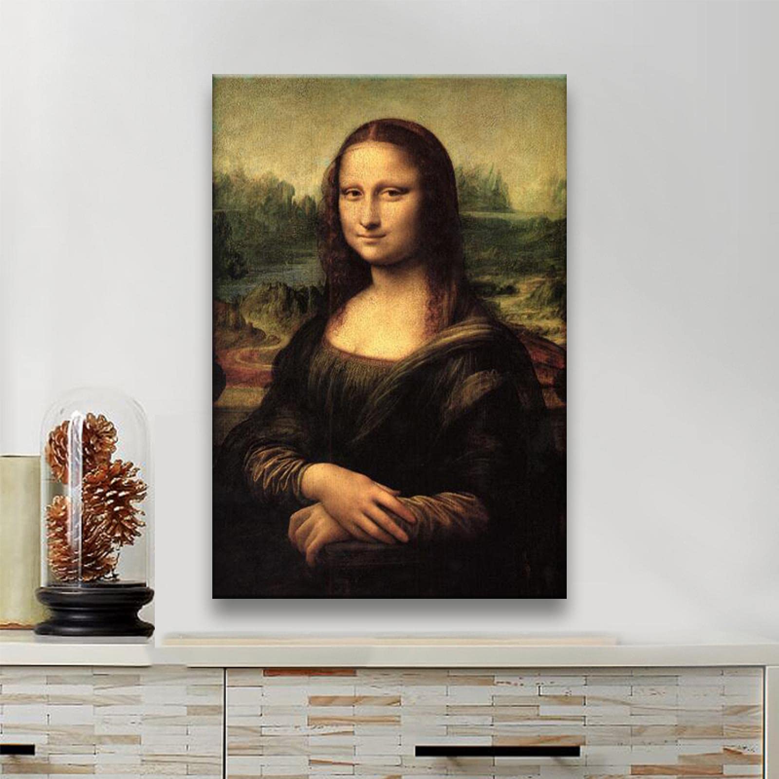 Amazon.co.jp: モナリザの笑顔 キャンバス ウォールアート 絵画 複製