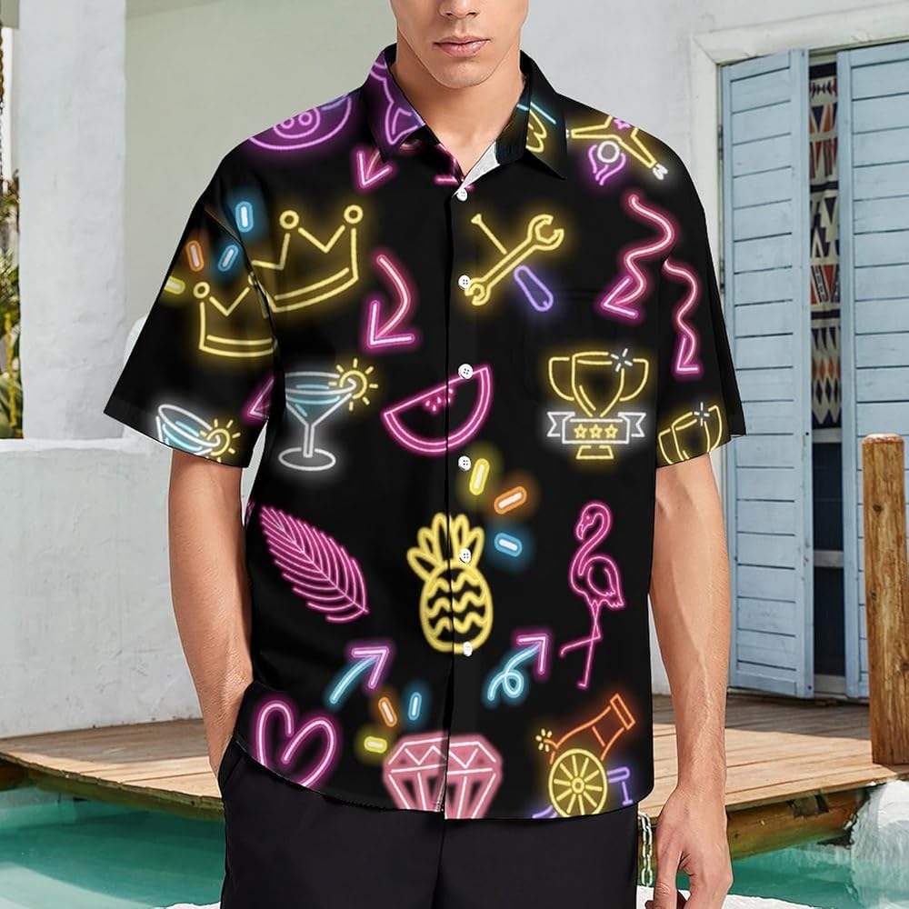 Amazon.com: Snbidmk Neon Shirts for Men Button Up Shirts,Mens Neon