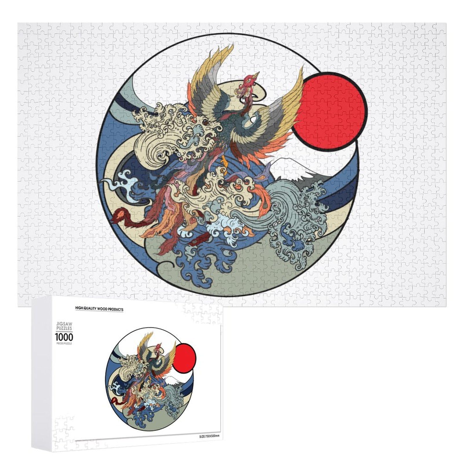 ジグソーパズル 完成品② 額縁入り箱付 高さ79cm✕幅54cm 1000ピース