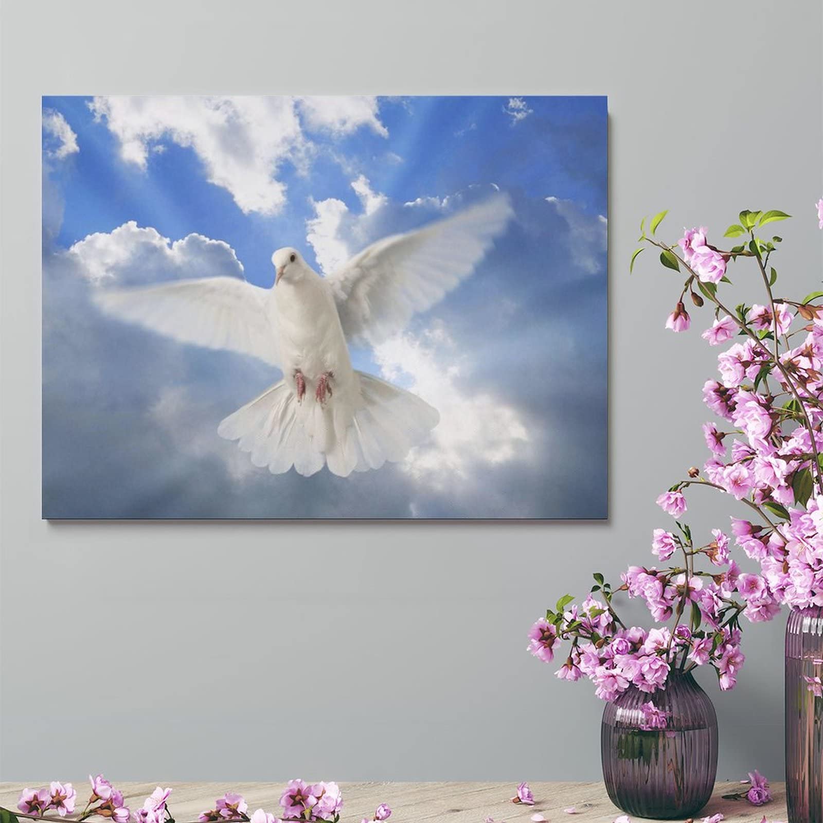 Amazon.co.jp: 絵画 白鳩ですインテリア 絵画 鳥ですアートパネル 壁の