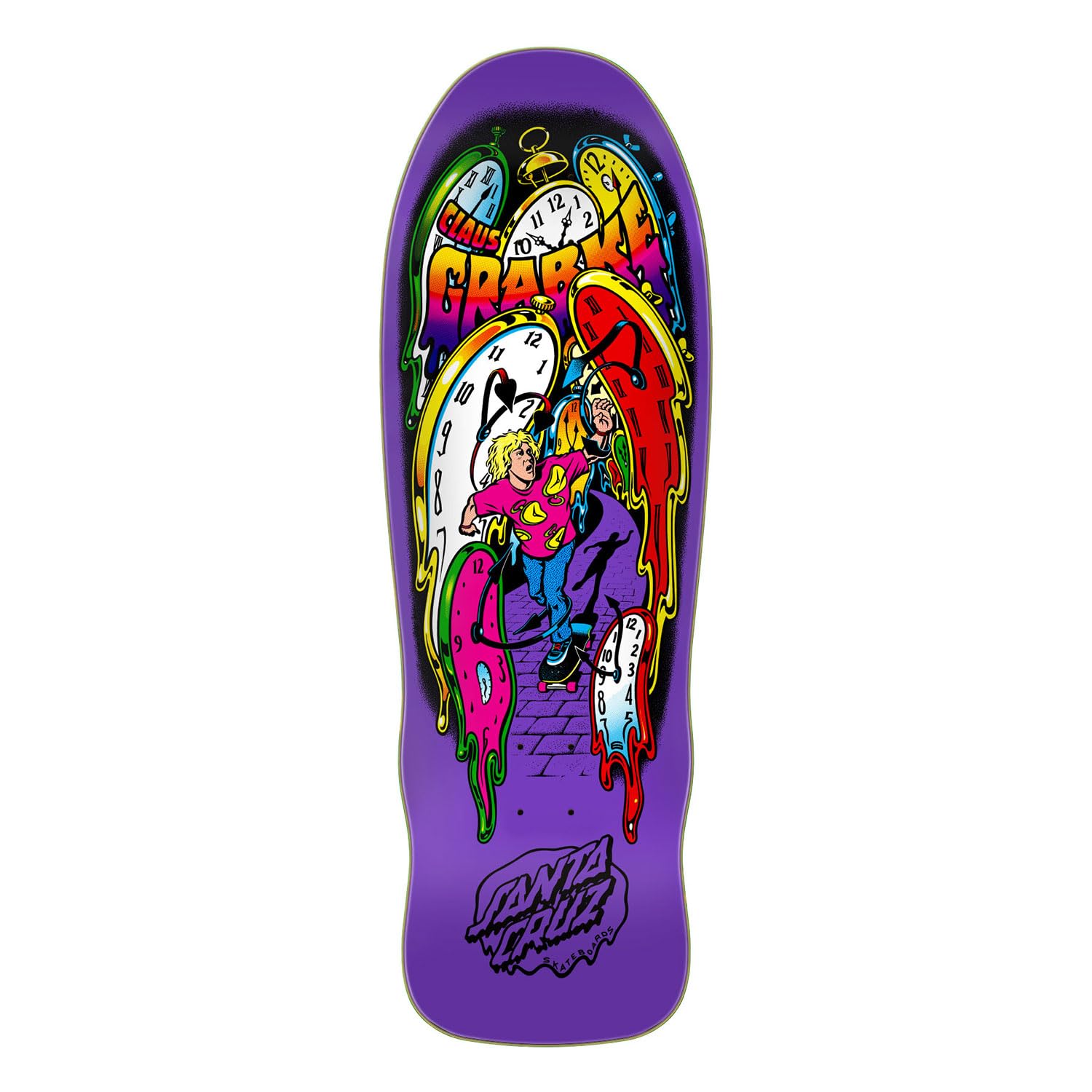 SANTA CRUZ Grabke Melting Clocks Reissue 9.7in x 29.4in Skateboard