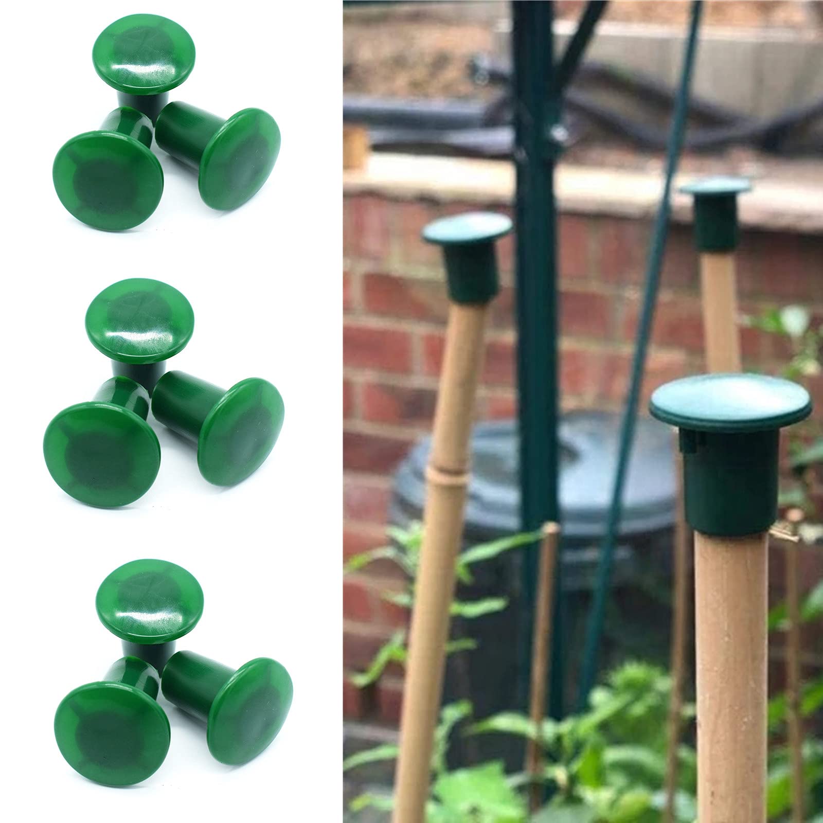 Amazon | 園芸用 支柱エン​​ドキャップ 36個入り 緑 フェンス 支柱用