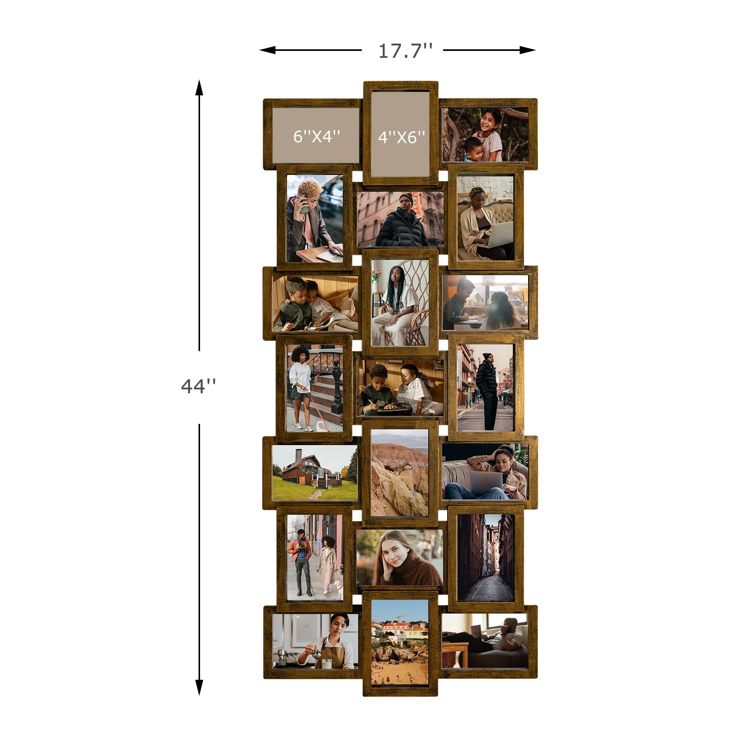 Amazon.co.jp: J.M.Deco 写真フレーム コラージュ 21枚 壁装飾 再会の