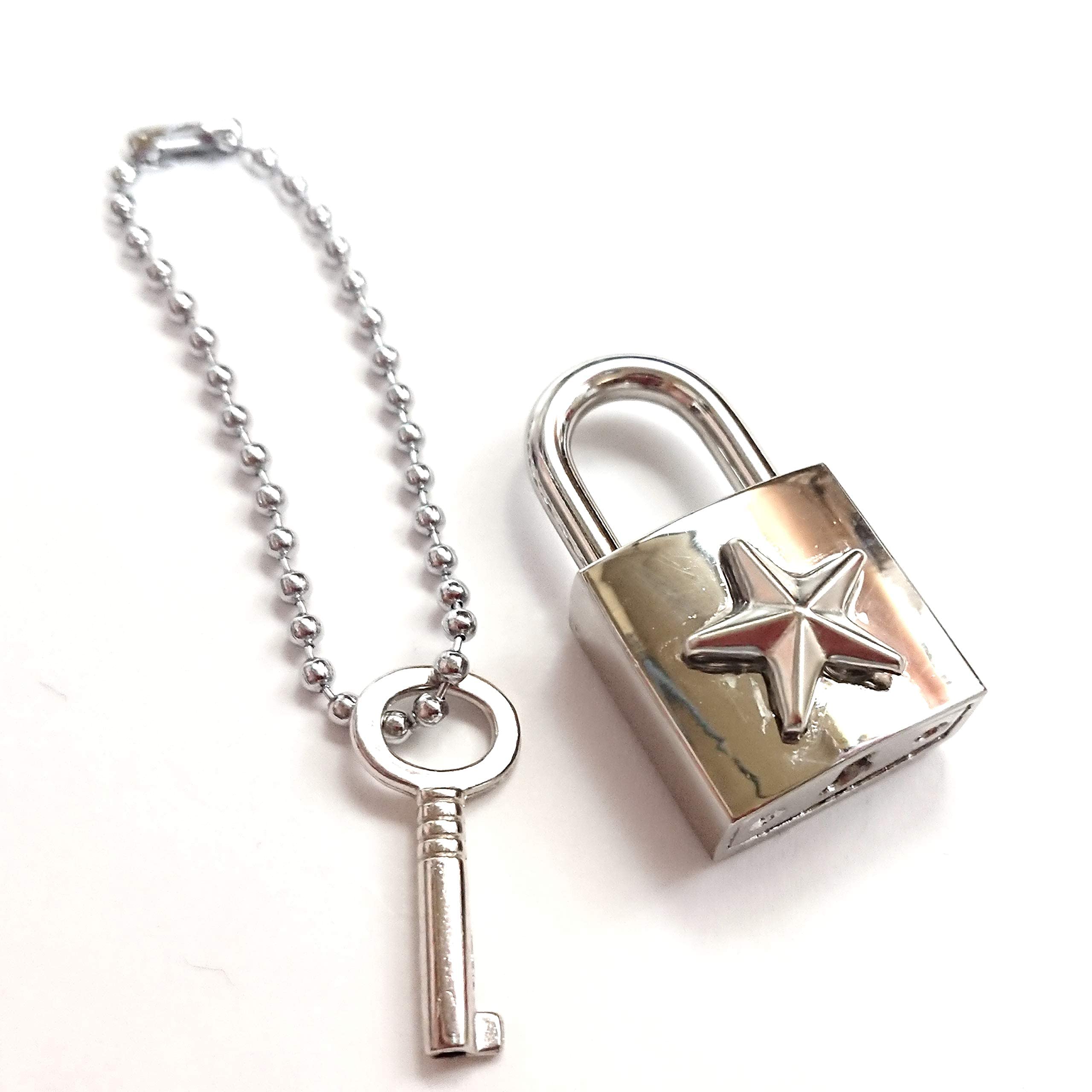 Amazon.co.jp: H1136(SHOUT RUE)星☆南京錠＋鍵キーホルダー セット