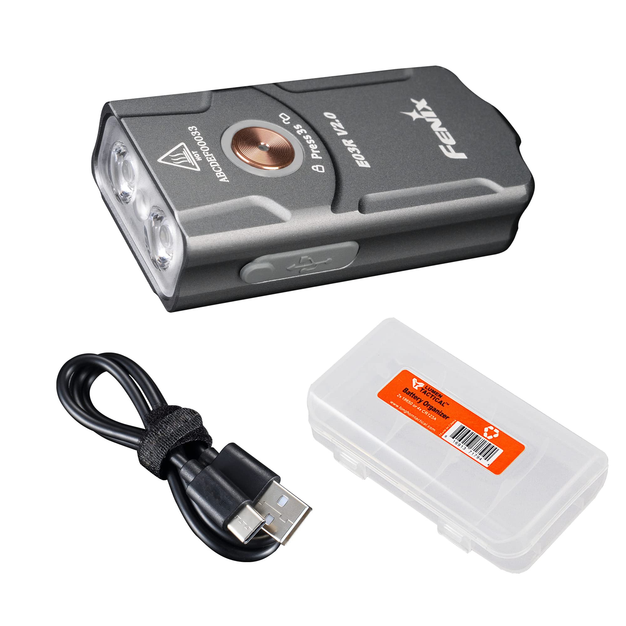 Amazon.co.jp: Fenix E03R v2.0 キーチェーン懐中電灯 グレー 500