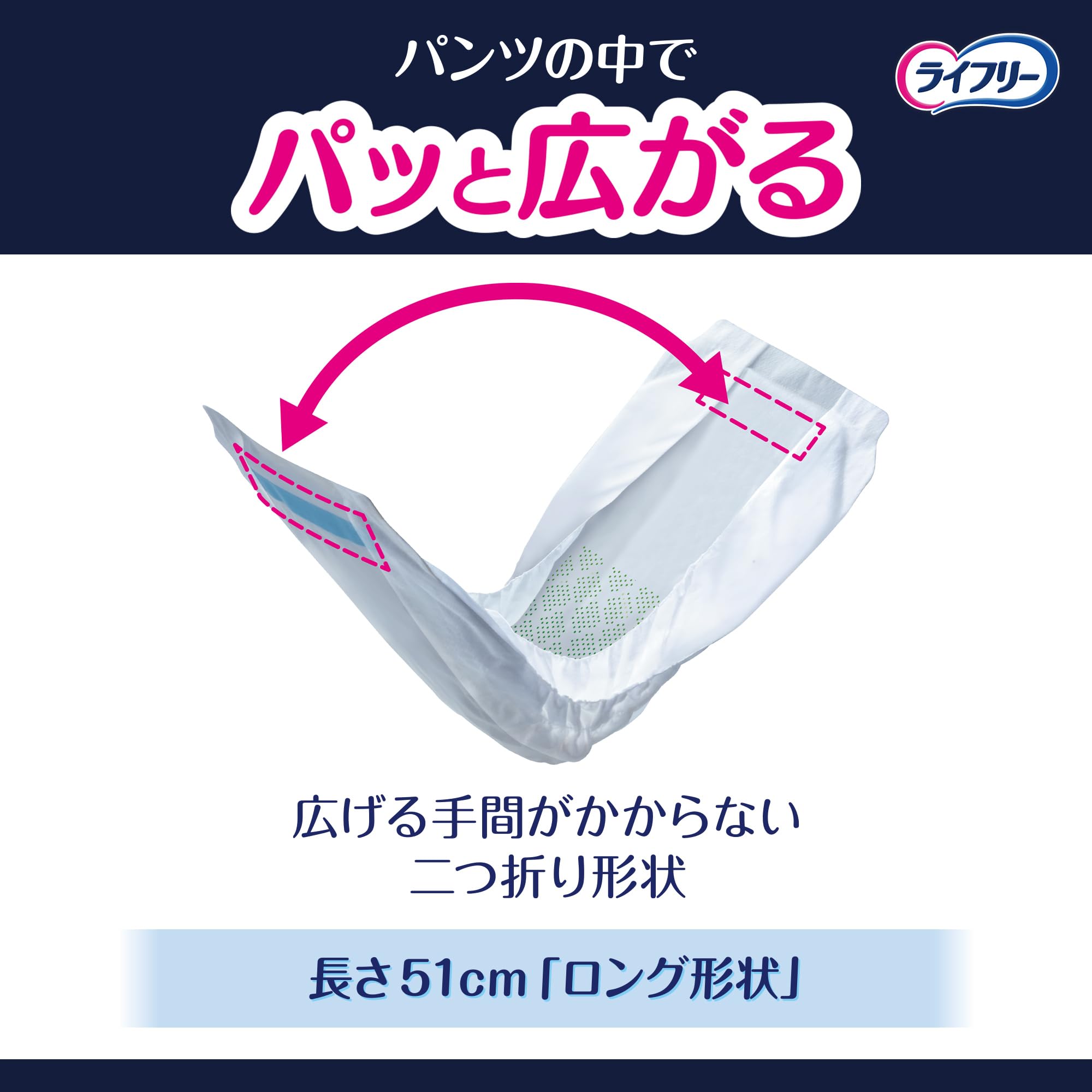 Amazon.co.jp: ライフリー パンツ用尿とりパッド ズレずに安心紙パンツ