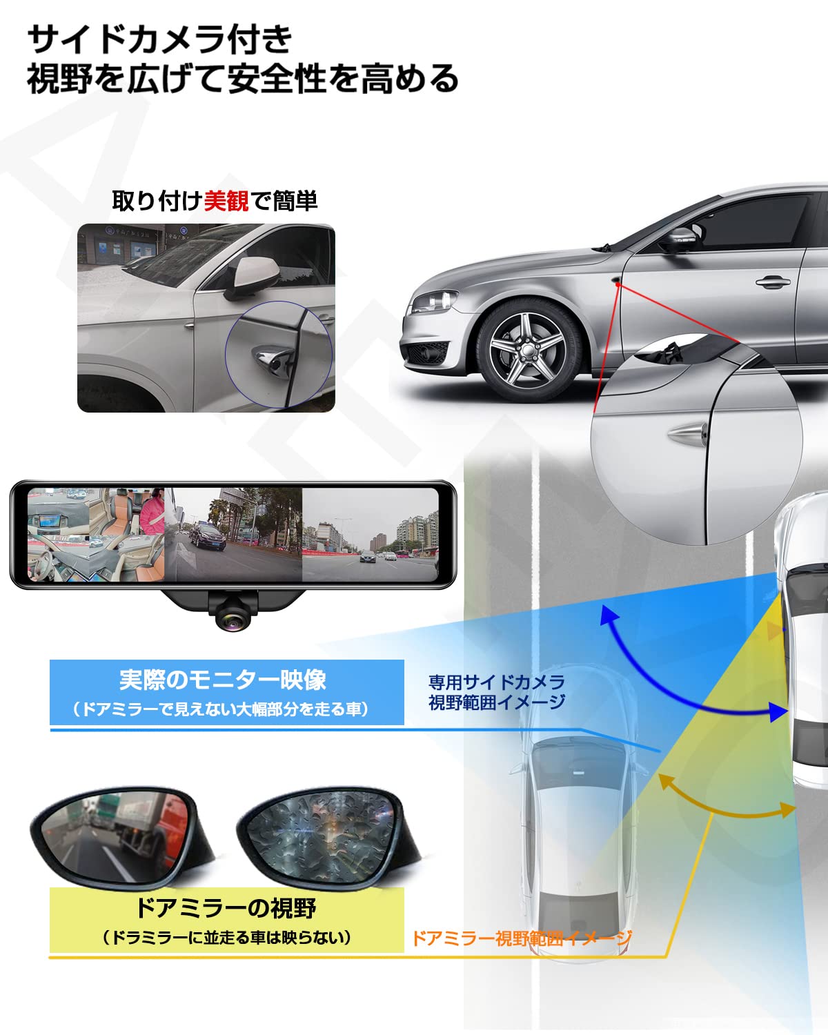 Amazon.co.jp: AKEEYO ドライブレコーダー ミラー型 全周囲 360度録画