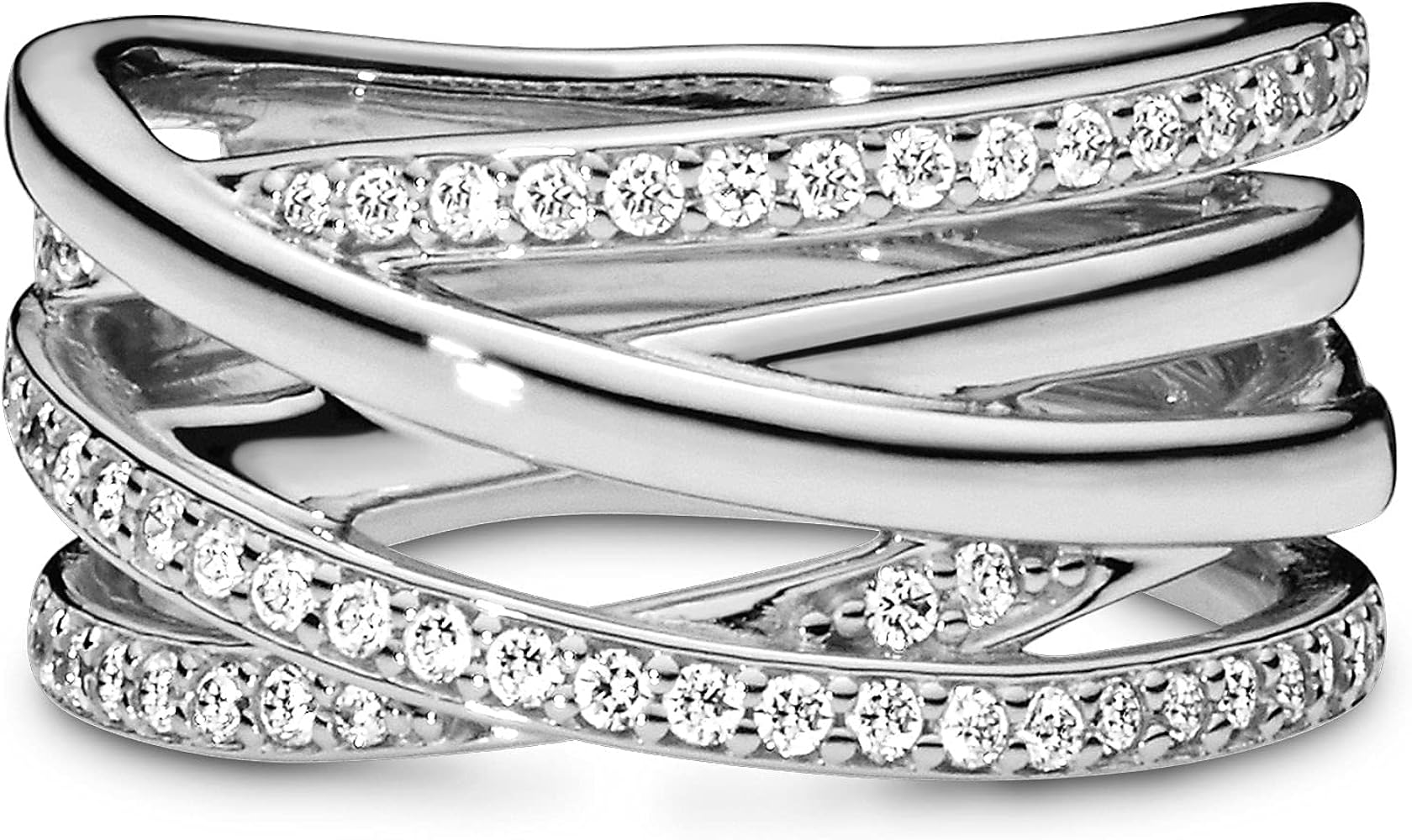 Amazon | パンドラEntwinedリング925スターリングシルバーW /クリア