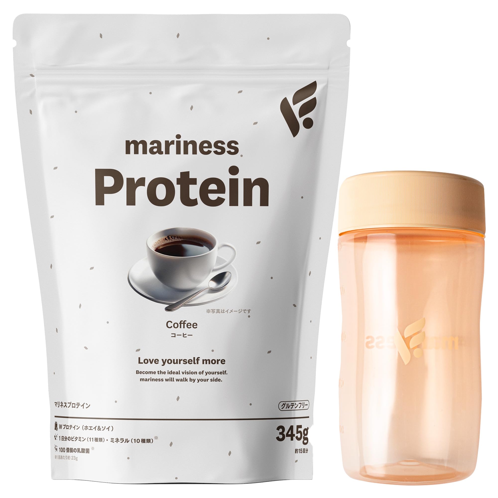 Amazon.co.jp: mariness マリネス [ シェイカー 付き] プロテイン 約15