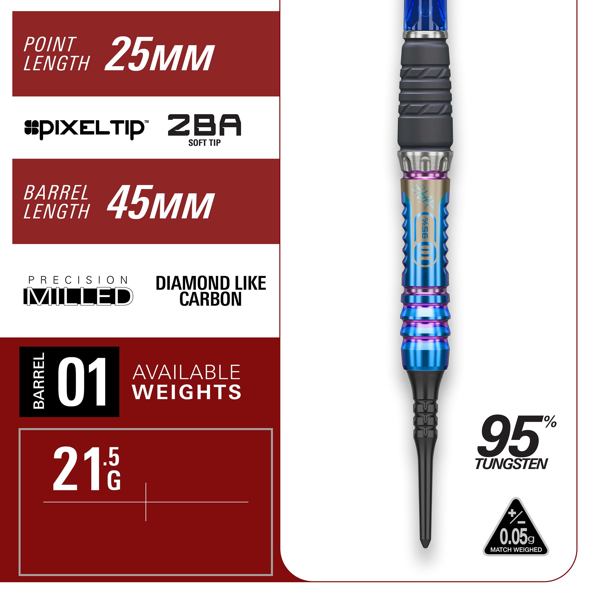 Amazon.com : Target Japan Rising Sun G10 Soft Tip Darts 21.5g, 95