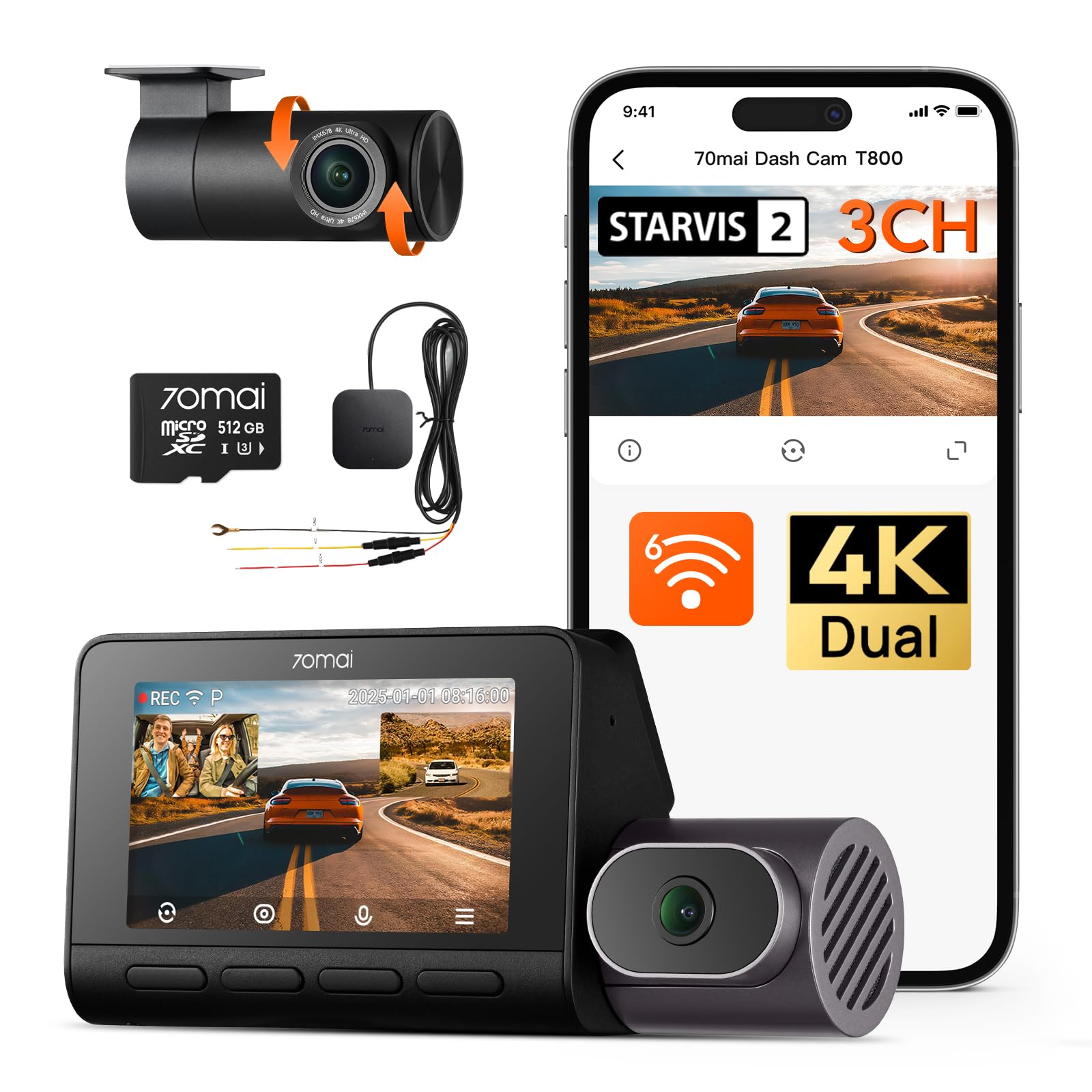 Amazon.com: 【70mai Dash Cam T800+4G Hardwire Kit UP05】 70mai