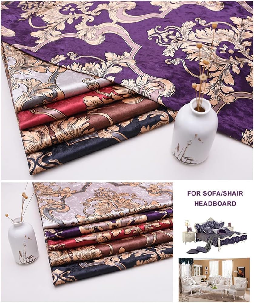 Amazon | ベルベット 生地 民族調 光沢のある ビンテージ 花柄