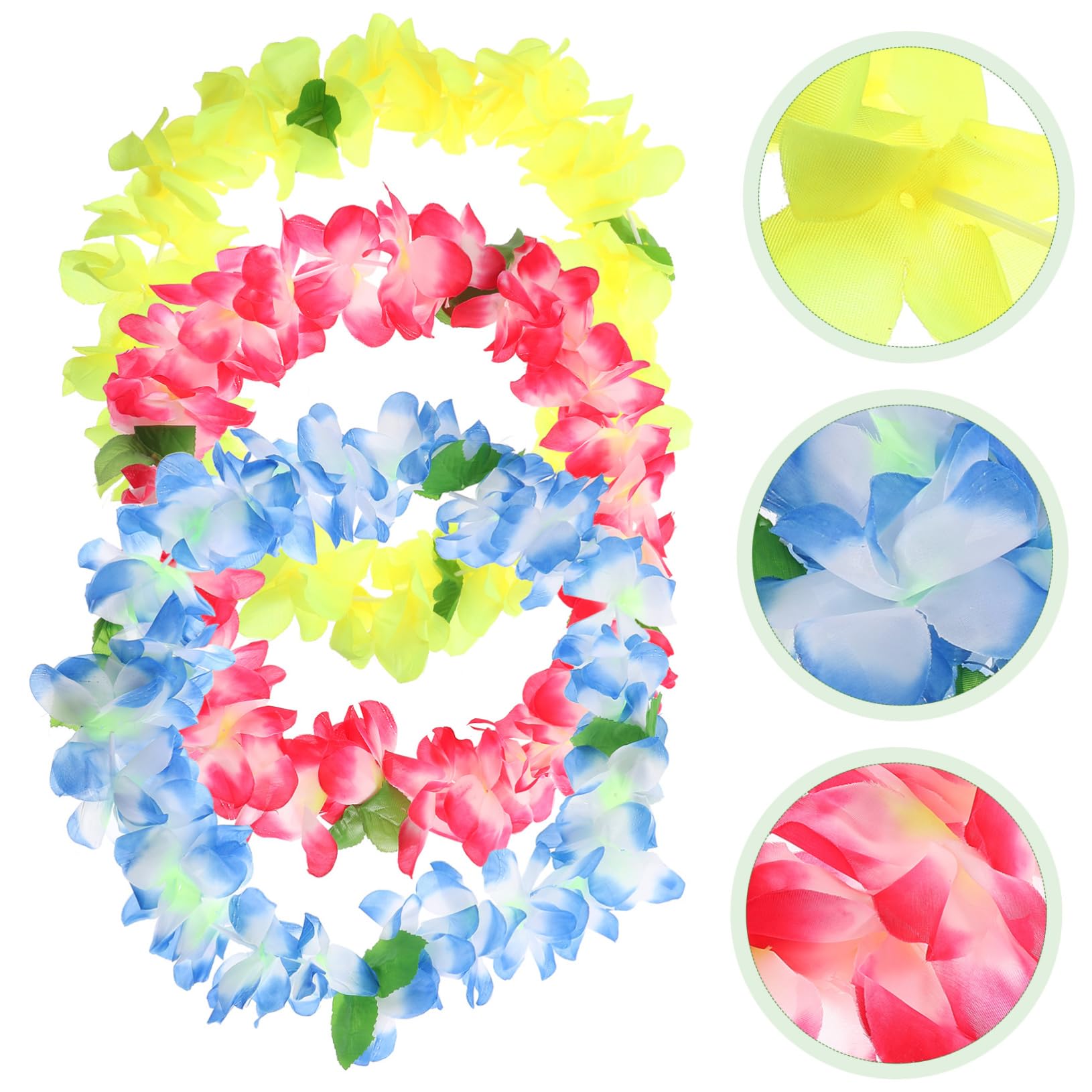 Amazon | VORCOOL 3個 フラワーレイ ハワイアン 飾り レイ 50本 ハワイ