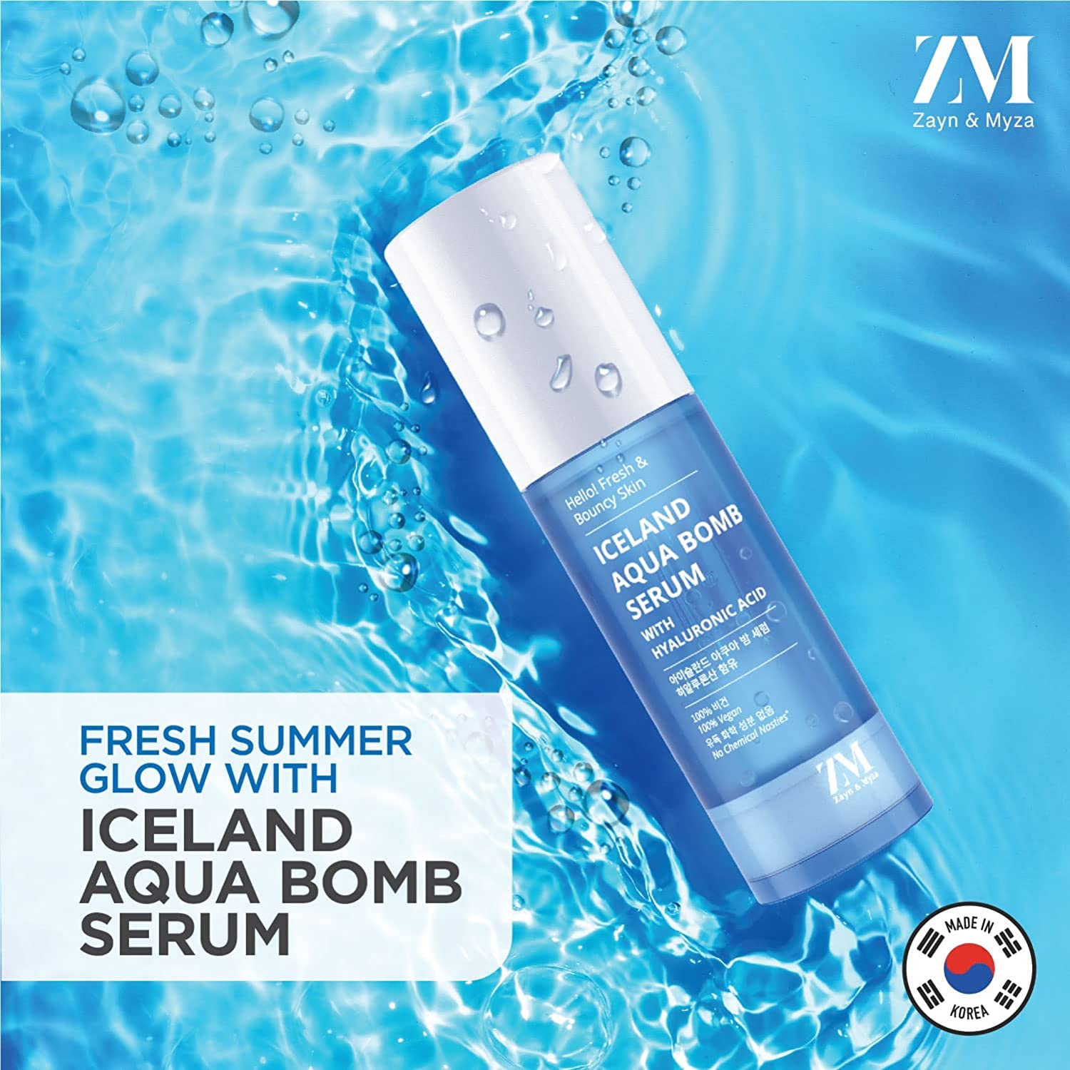 ZM Zayn & Myza Iceland Aqua Bomb Moisturiser Cream Face Serum