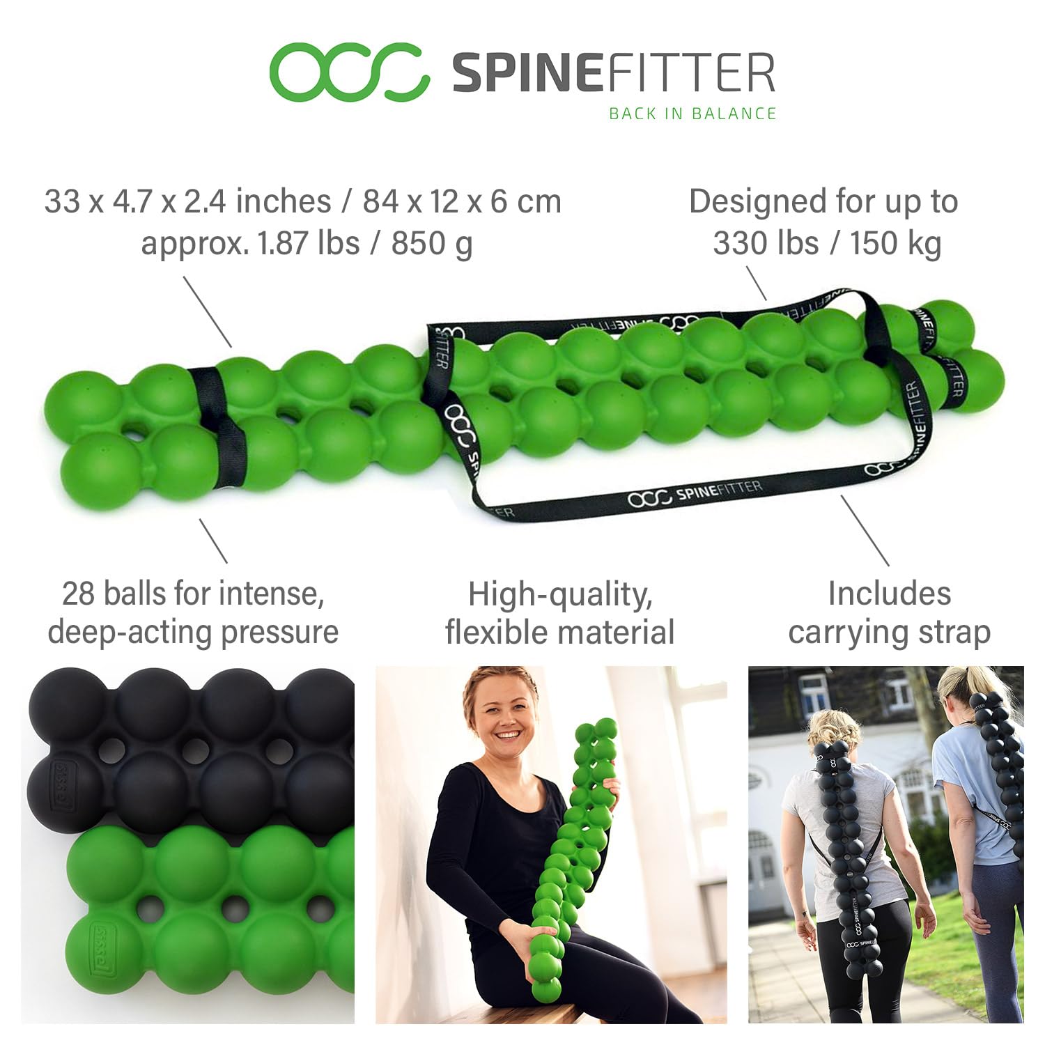 Amazon.com: SPINEFITTER by SISSEL Green | Massager for Back