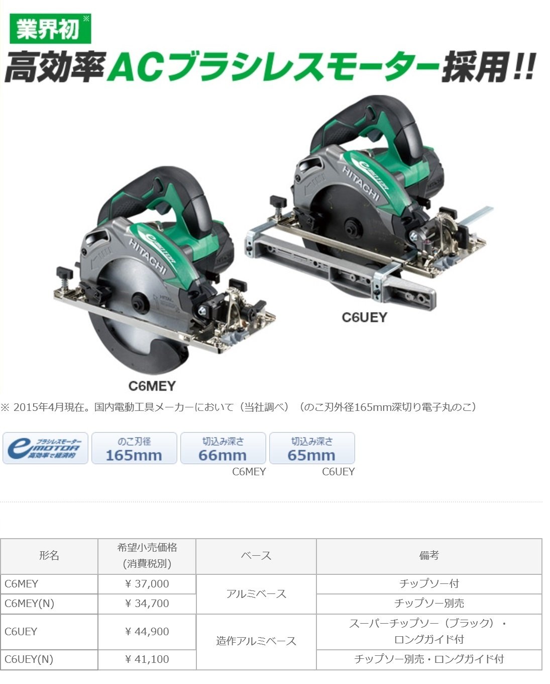 Amazon | HiKOKI(ハイコーキ) 深切り電子丸のこ のこ刃径165mm 1050W