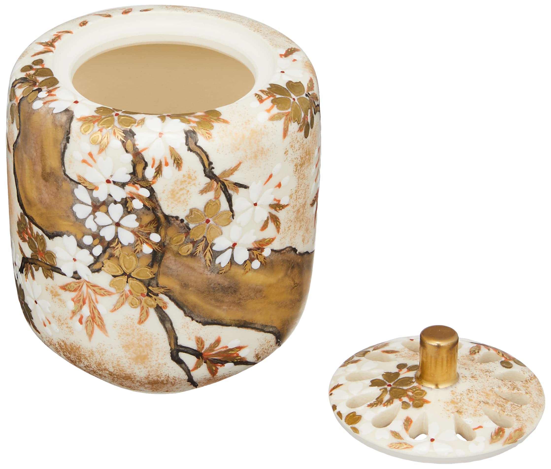Amazon｜京焼(Kyouyaki) 清水焼 善昇窯 香炉 直径7cm 抱一倣)桜図