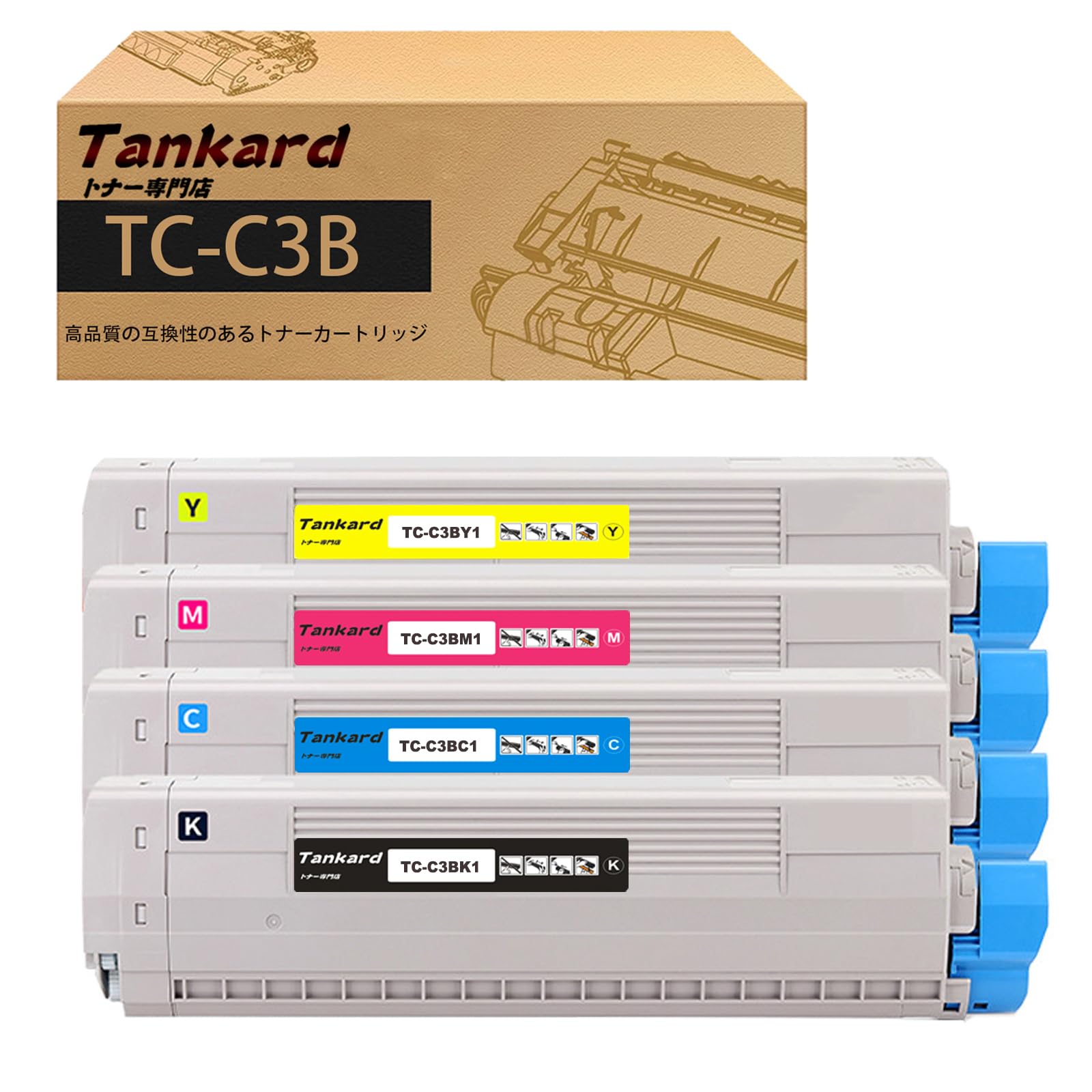 Amazon.co.jp: 【Amazon.co.jp限定】OKI用 TC-C3B TC-C3BK1 TC-C3BC1