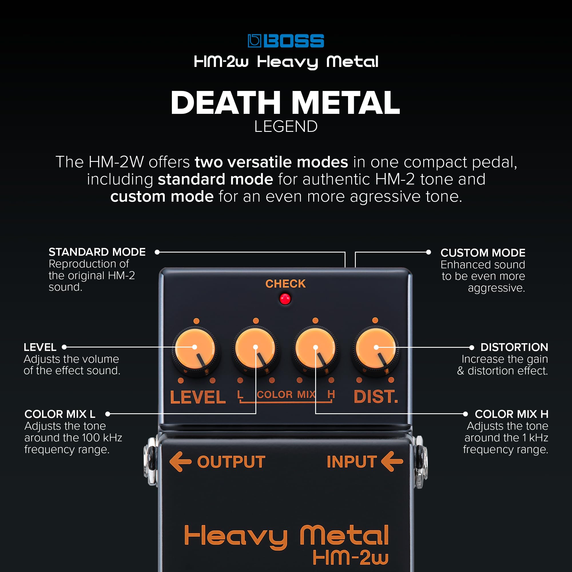 Amazon.com: BOSS HM-2W Heavy Metal Guitar Effects Pedal