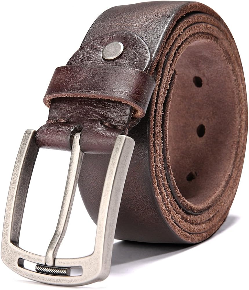KEECOW Men's 100% Italian Cow Leather Belt Men With Anti-Scratch