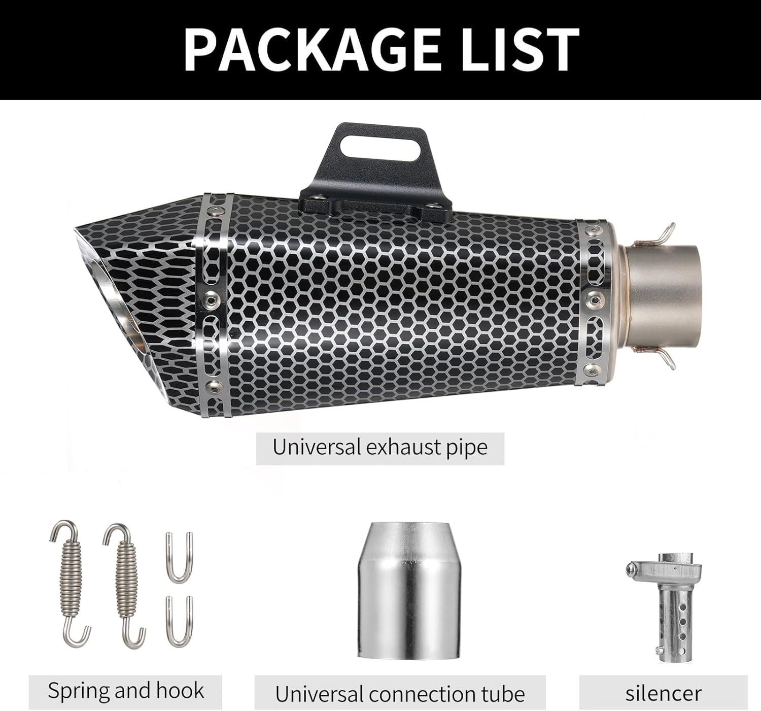 ZX6R R3 Z800 Exhaust Silencer Universal Slip-On Muffler - 1.5 To 2