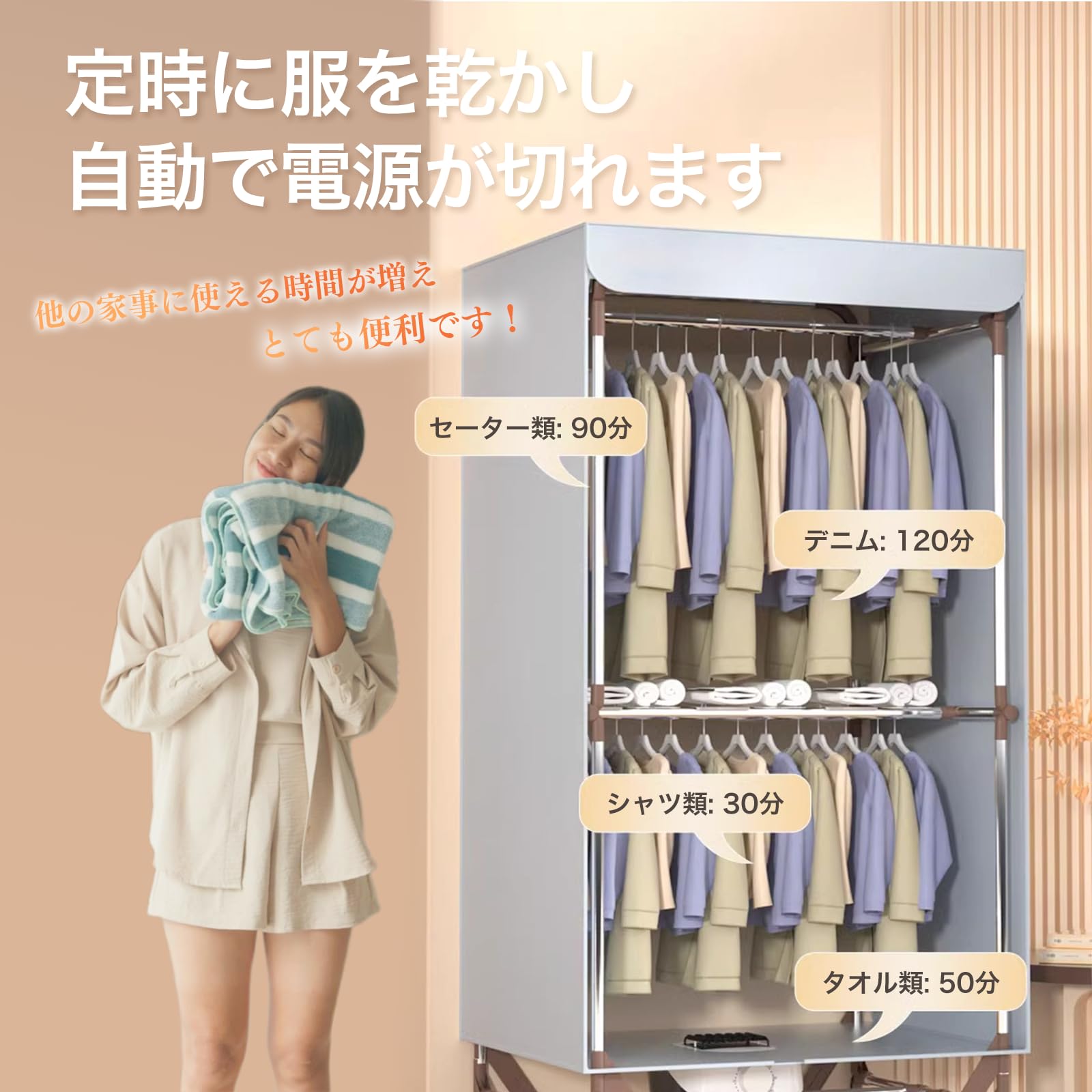 Amazon.co.jp: 衣類乾燥機 部屋干し 衣服乾燥機 折りたため式 大容量