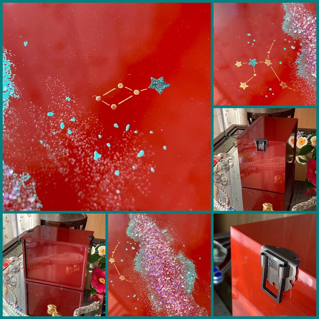 Amazon.co.jp: 2135様感謝JAPAN輪島塗愛蔵品螺鈿蒔絵「銀河-紅」宝石箱