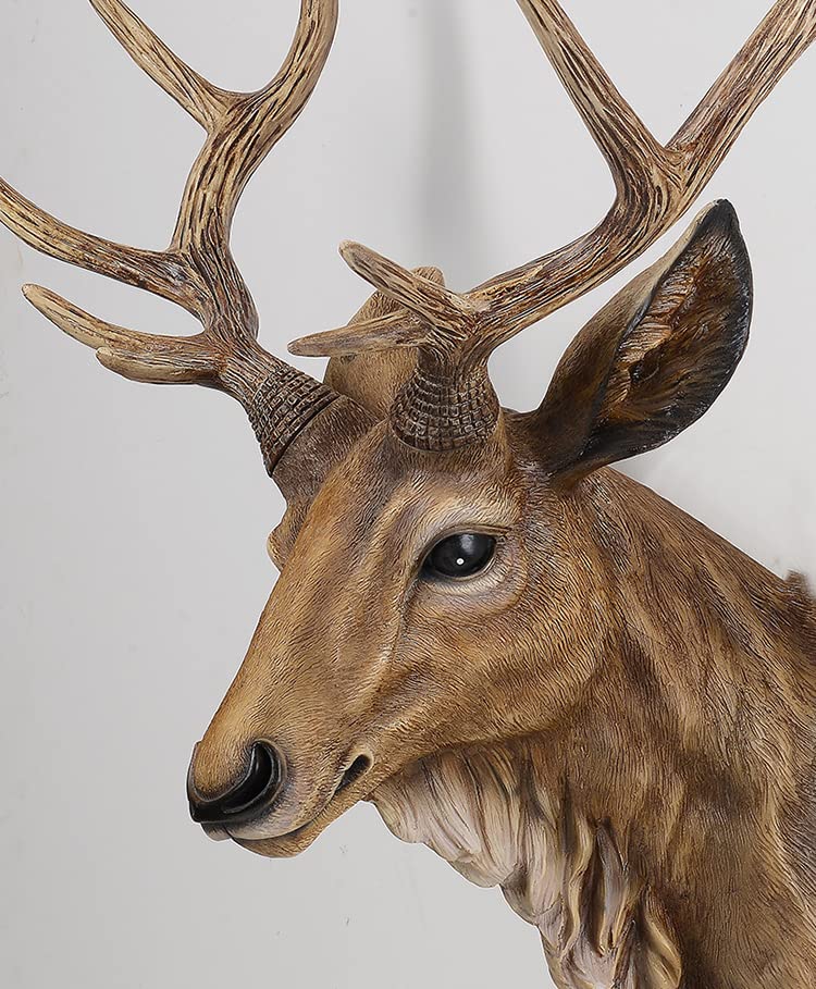 Amazon.co.jp: 56x40x28cm フェイク剥製動物の頭部壁の装飾、手作りの