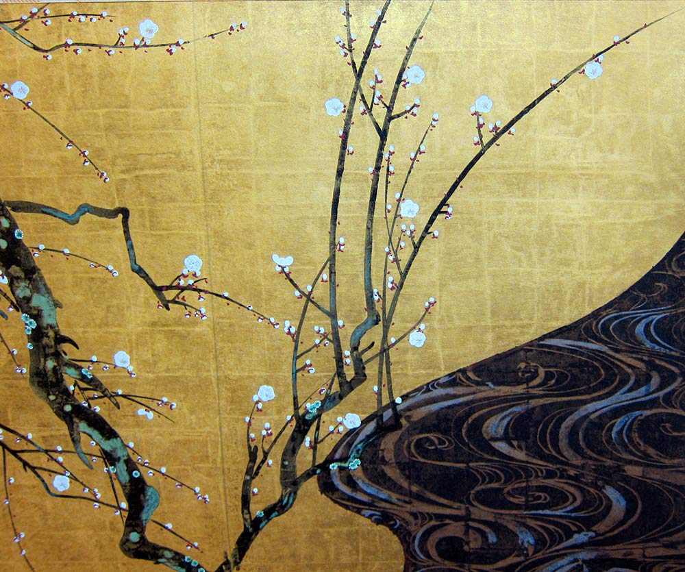 複製/尾形光琳/富士の巻狩り/人物乗馬図/大和絵/工芸/布袋屋掛軸HG-973