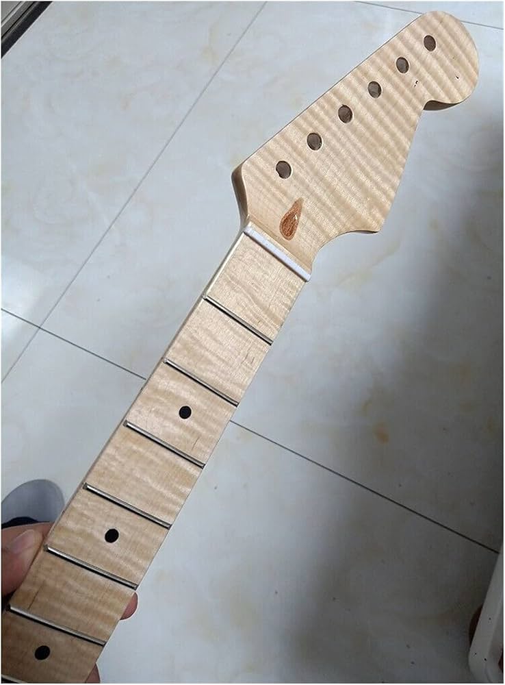 Amazon.co.jp: ギターネックフレイムメイプルエレキギターネック22