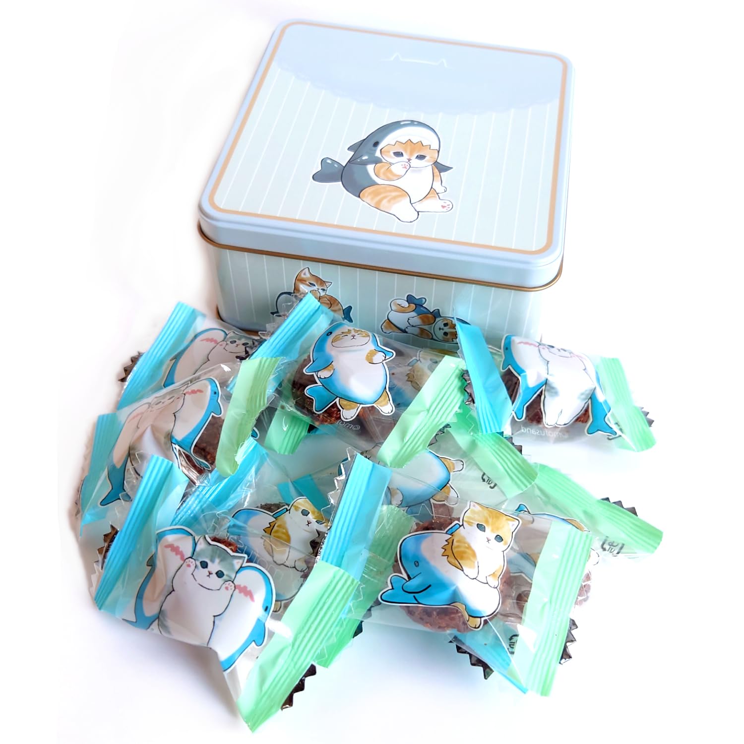 Amazon | モフサンド チョコクランチ缶 サメにゃん 10個入 もふさんど