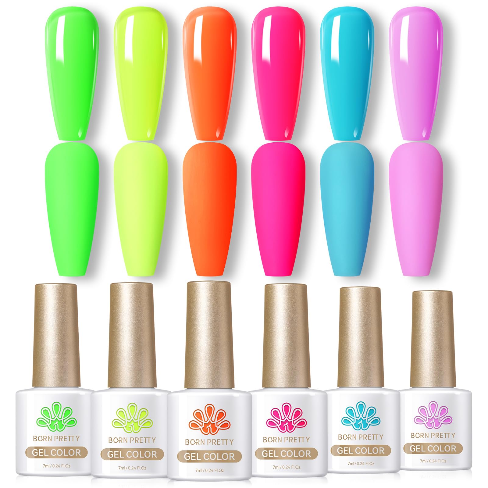 Amazon.co.jp: BORN PRETTY ジェルネイルカラーセット 蛍光カラー