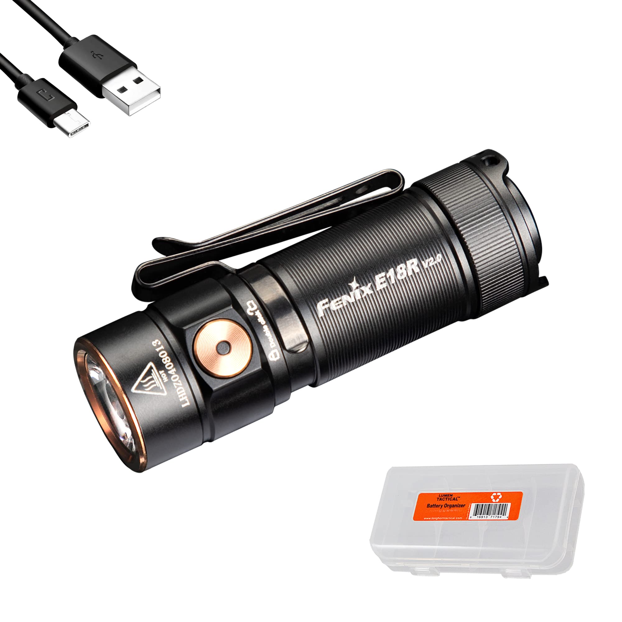 Fenix E18R V2.0 EDC Flashlight, 1200 Lumens USB-C Rechargeable