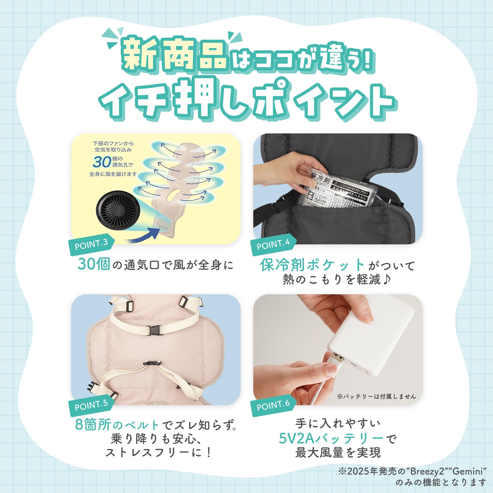 Amazon.co.jp: アンジュスマイル ファンシート 熱中症対策 電動 USB