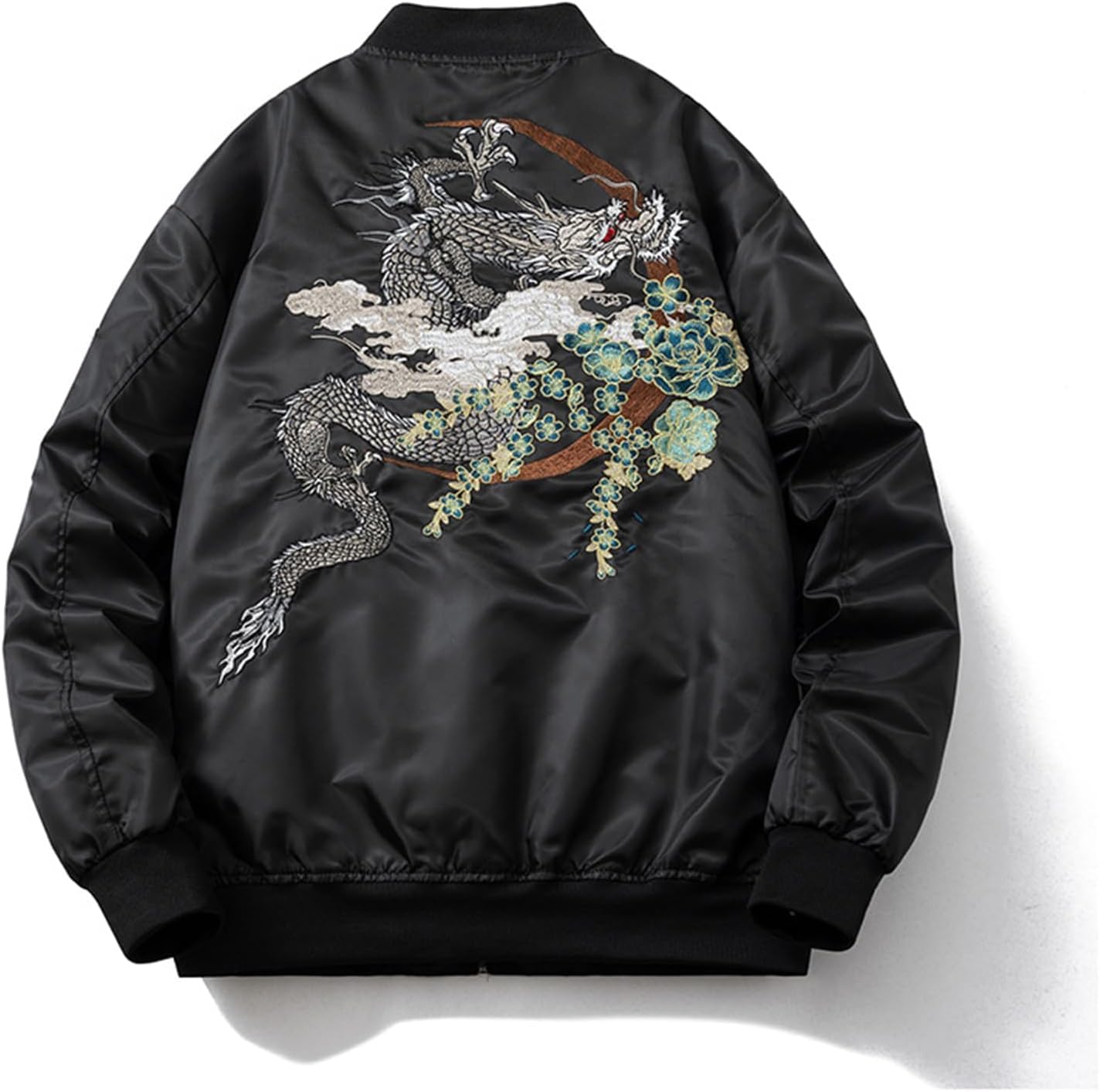 Amazon | [Rosesky] 横須賀 ジャケット 龍 メンズ 刺繍 スカジャン