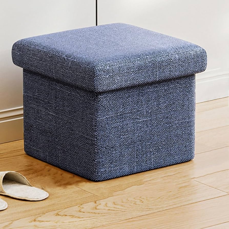 Amazon｜THLD スツール 収納 ボックススツール ネイビー 収納ボックス