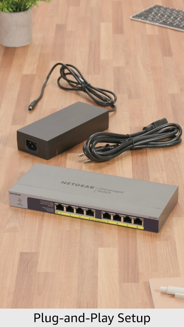 NETGEAR 8-Port Gigabit Ethernet Unmanaged PoE Switch (GS108PP