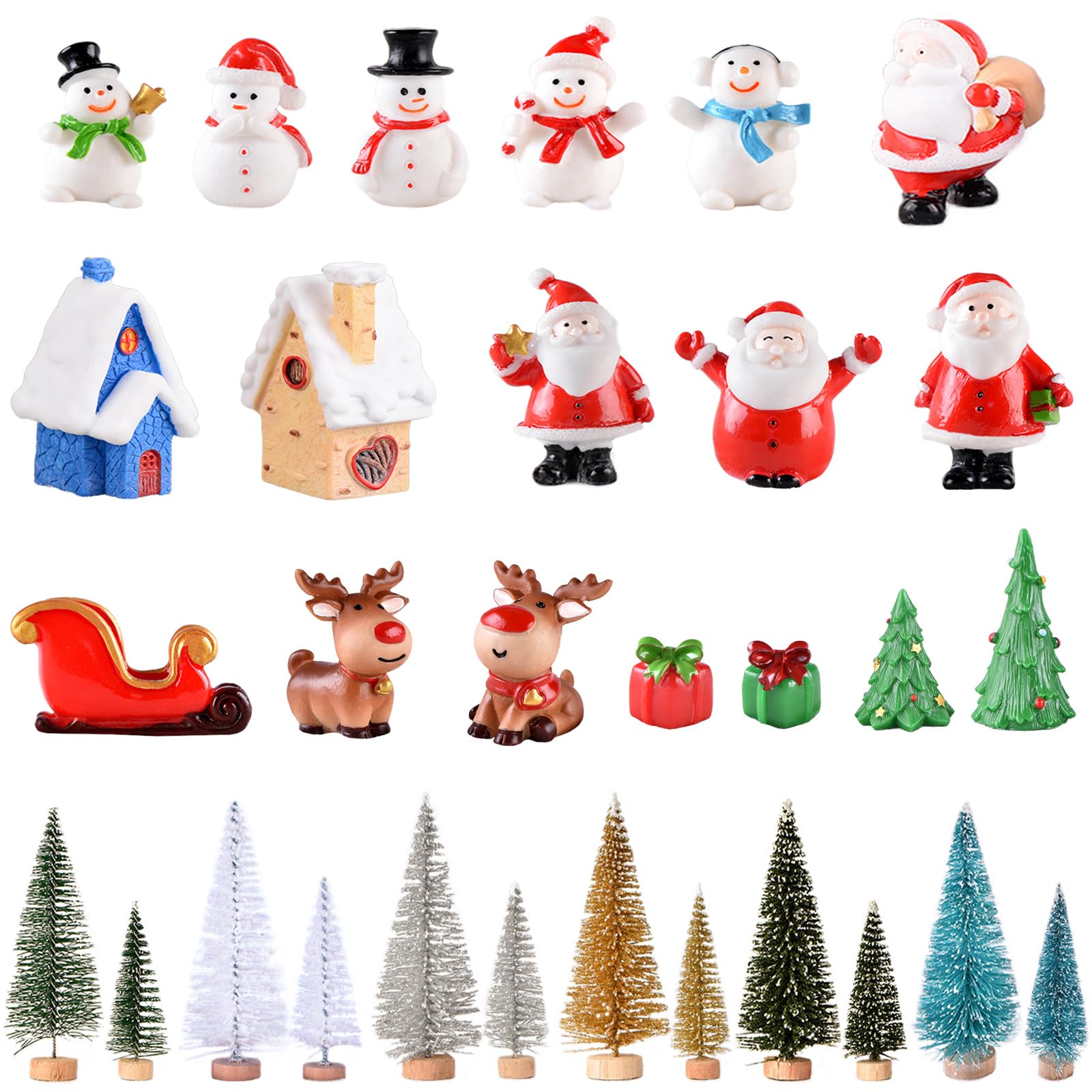 Amazon.co.jp: 30個 クリスマスミニチュアフィギュア ミニクリスマス